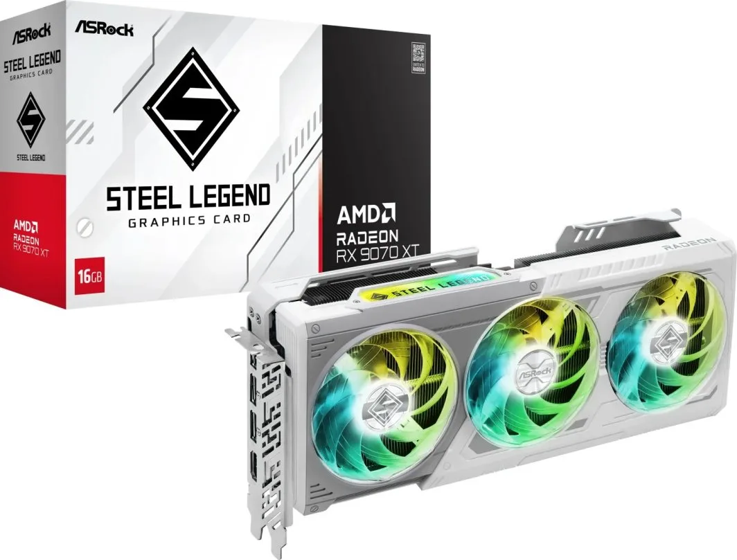 ASRock Radeon RX 9070 XT Steel Legend 16GB (RX9070XT SL 16G)