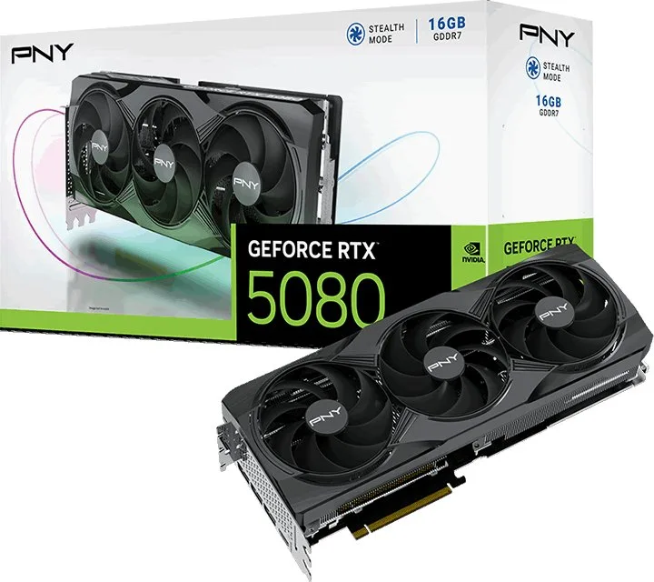 PNY GeForce RTX 5080 Triple Fan 16GB GDDR7 DLSS4 (VCG508016TFXPB1)