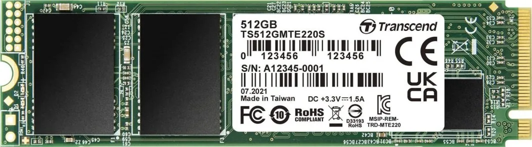 Transcend 512GB M.2 PCIe NVMe 220S